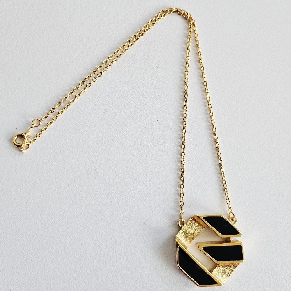 Givenchy Gold & Black Gold-plated Geometric Necklace - Picture 2 of 5